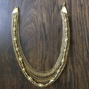 Monet Gold Tone 15 Strand Waterfall Necklace